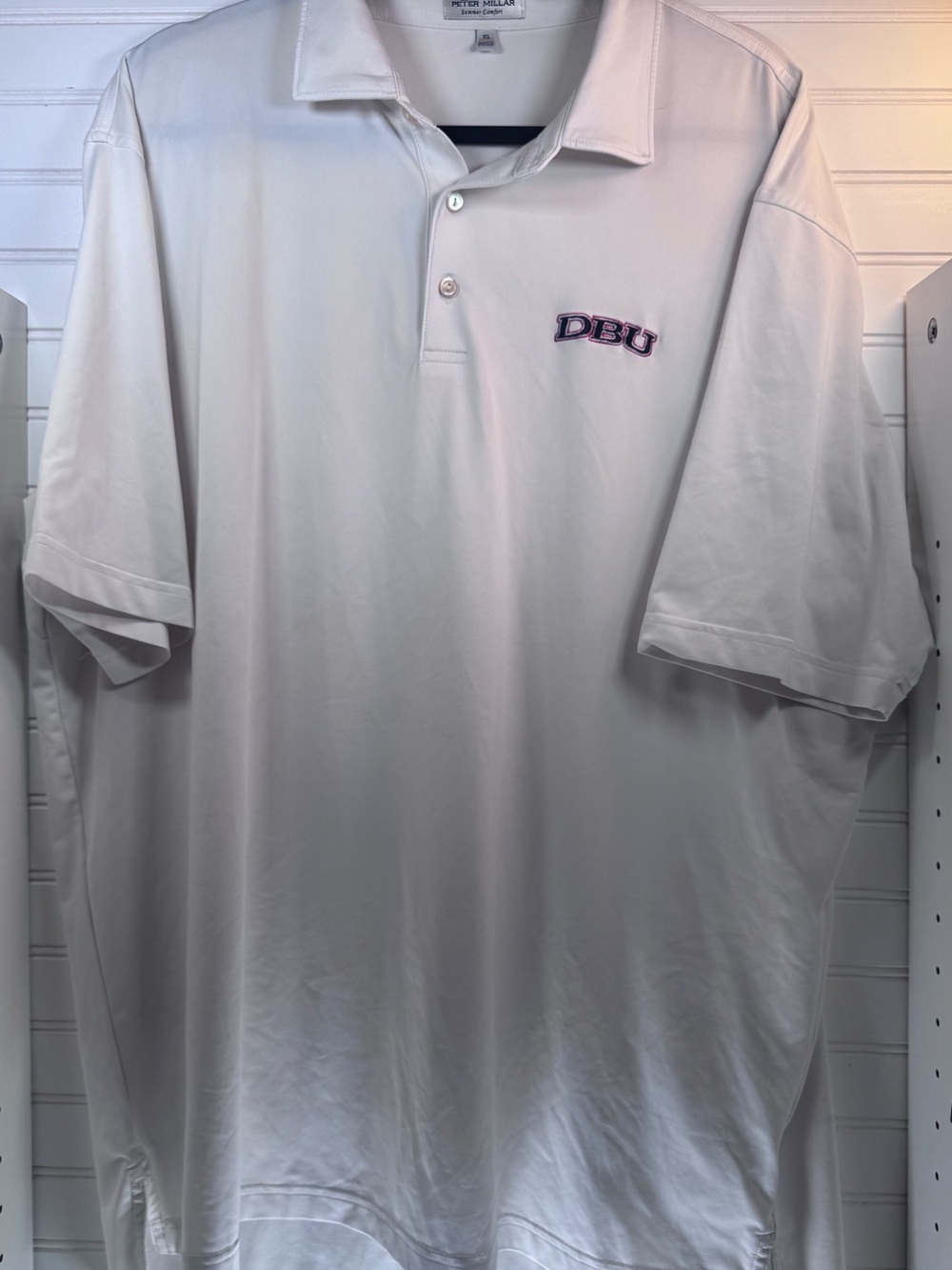 Peter Millar Summer Comfort DBU Dallas Baptist University Polo Men’s XL White